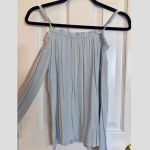 FOREVER 21 Powder Blue Off the Shoulder Top